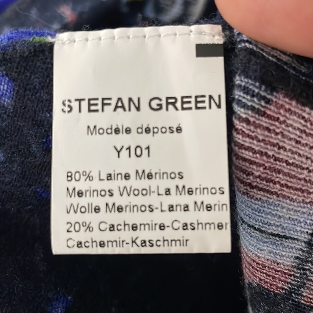 Stefan Green Abstract Print Cashmere Blend Cardigan size 2 - Picture 11 of 11